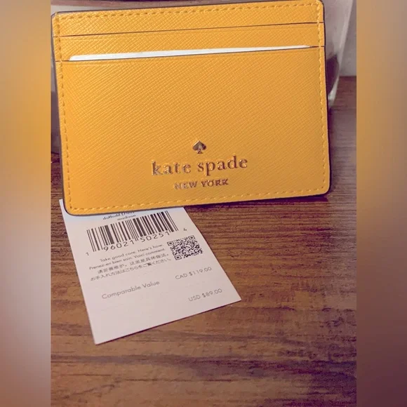 Kate Spade Madison Saffiano Leather Cardholder,Daffodil New with dust bag - Picture 3 of 11